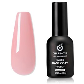 CHERIMOYA Base Coat Permanentes Rubber Color 15ml, Gel Multifuncional 4 en 1: Base, Color, Nivelación y Refuerzo, Esmalte Permanente Soak Off de Larga