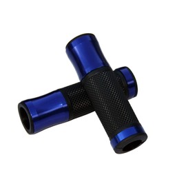 MotorToGo Blue CNC Aluminum 7/8" Handlebar Open-End Rubber Gel Grips for Honda Nighthawk 700S CB700SC