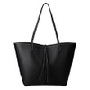 Balcos Blue Women's Tote Bag with Tassel, Black