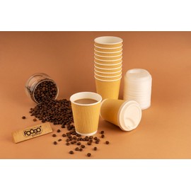 FOOGO Green 100pcs Lids for Paper Cups, Suitable for 8oz FOOGO Green Coffee Cups, 80mm diameter, Plastic and BPA free, Leak-proof Secure Fit, Eco-friendly and Compostable