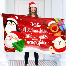 Christmas Flag 90 x 150 cm with Eyelets - Christmas Flag Merry Advent Season - Vivid Digital Print - Flag Advent - Flag Christmas - Double Stitching