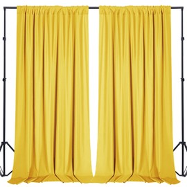Sugargirl 10x10FT Yellow Backdrop Curtains Polyester Photo Backdrop Drapes Curtains 2 Panels with Rod Pockets for Party Birthday Wedding Photography Home Decoration