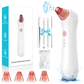 Blackhead Remover Pore Vacuum, Pore Extractor & Blackhead Removal Tools. Features 3 Adjustable Modes and 4 Probes for Removing blackheads, Whiteheads, and Acne. Deeply Cleans The Skin