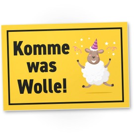 DankeDir! Komme was Wolle Schaf - Schild 30 x 20 cm - Geburtstagsgeschenk Geburtstag Geschenk Männer & Frauen - Geburtstagskarte Partydeko Geburtstagsdeko Geschenkidee Karte Deko Party