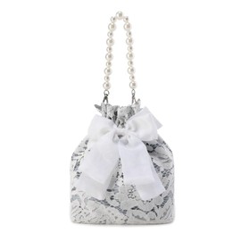 FairyMary Lace Drawstring Bag, Shoulder Bag, Floral Pattern, Women's, Kimono, Graduation Ceremony, Hakama, Drawstring Bag, Handheld, Lace, Yukata, Drawstring Bag, Shoulder Handheld, Lace, Removable,