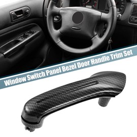 X AUTOHAUX 1 Set Interior Left Right Window Switch Panel Bezel for VW Jetta MK4 1999-2004 for VW Golf MK4 1999-2004 Door Handle Trim Set