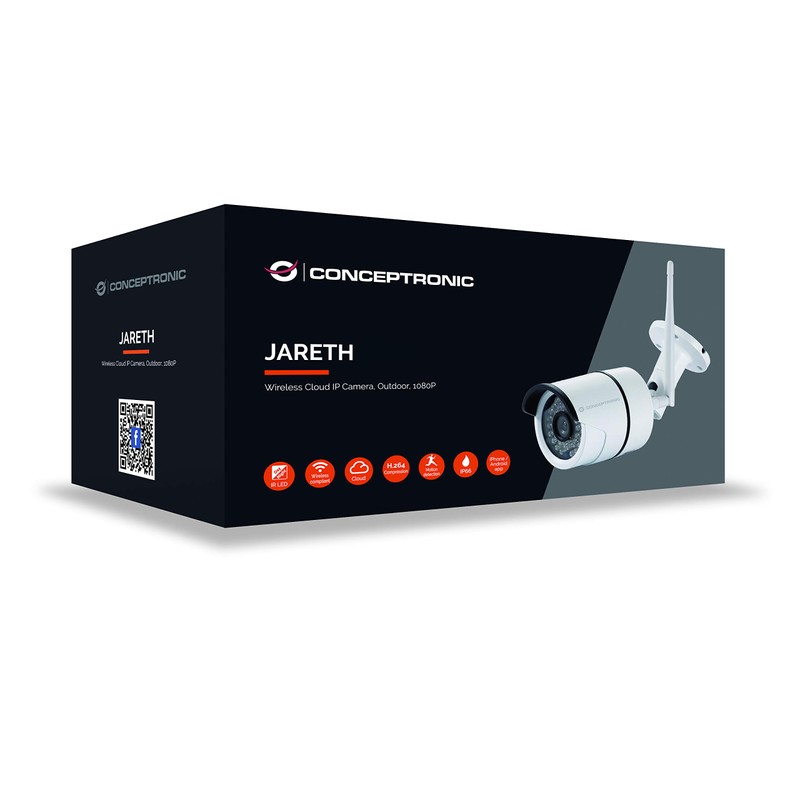 Conceptronic JARETH03W HD Wireless Cloud IP Camera, Outdoor, 1080P