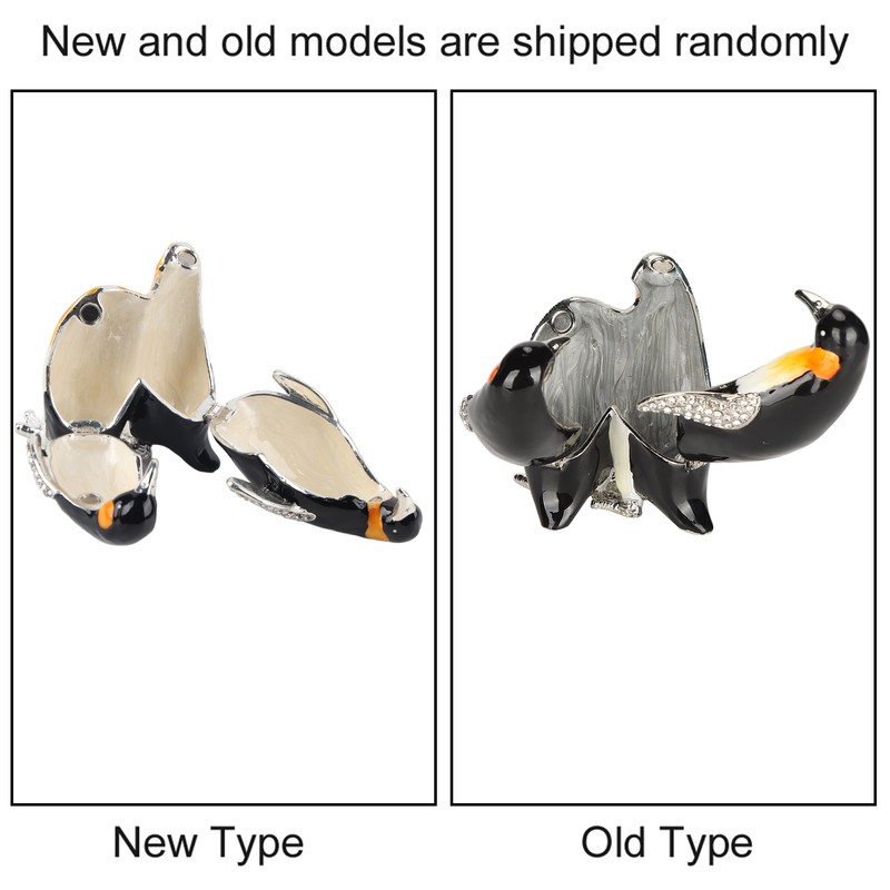 Penguin Couple Ornament Desktop Crafts Collection Decor Penguin Jewellery Storage