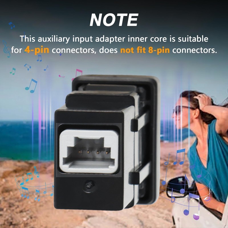 EVRBUL Aux Port Input Auxiliary Jack Adapter Compatible with Toyota