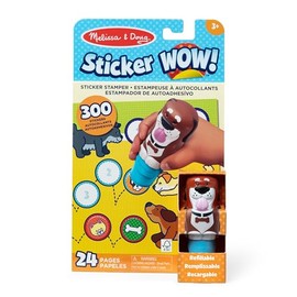 Melissa & Doug Sticker Wow!™ 24-Page Activity Pad and Sticker Stamper, 300 Stickers, Arts and Crafts Fidget Toy Collectible Character – Dog - for Kids Ages 3+ - FSC Certified