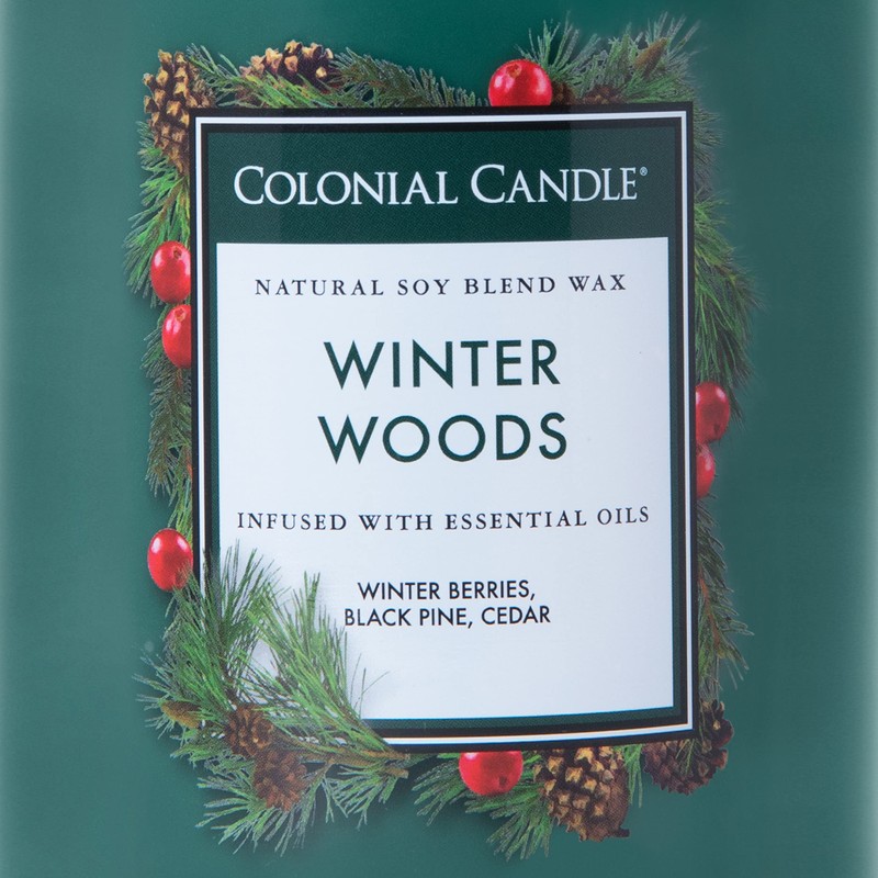 Colonial Candle Scented Jar Candle, Classic Cylinders, Winter Woods, 2