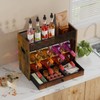 3-Tier Countertop Wine Rack, Coffee Syrup Rack Organizer With Drawer