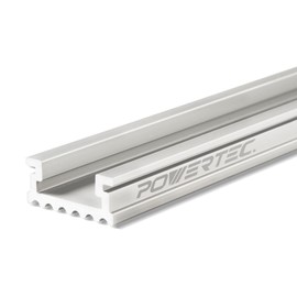 POWERTEC 48-Inch Aluminum Miter T-Track, 1 PK, For Benchtop Table Saws, Router Tables, Band Saws, and 3/4” x 3/8” Miter Bar (72342)