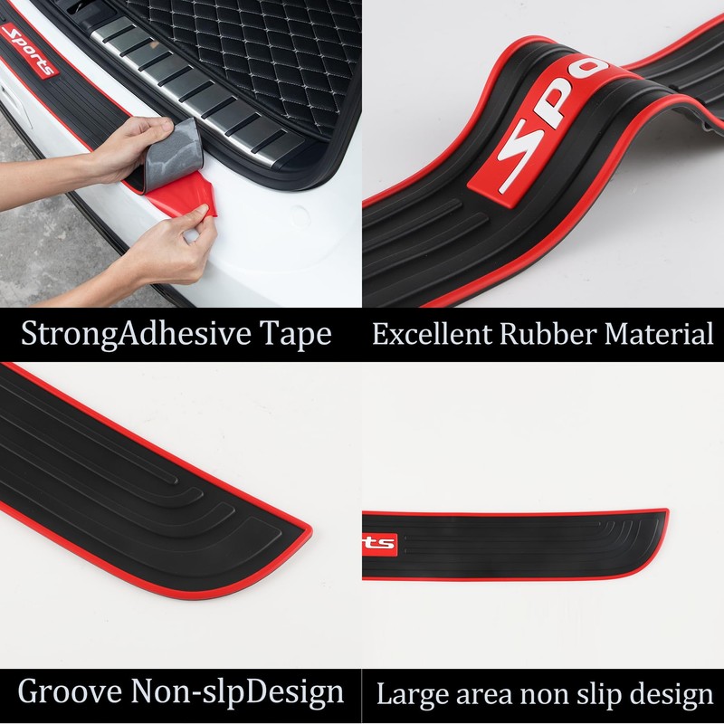 SINGARO Car Rear Bumper Protector, 41inch x3.5inch Car/SUV Universal Rubber