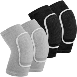 2 Pair Elbow Pads Volleyball Sport Breathable Protective Support Gel Pad Arm Compression Sleeves for Teen Girls Boys Basketball Football Skating(Black, Gray)