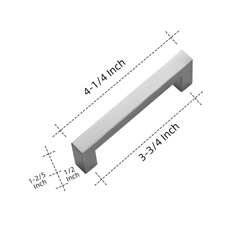 Ravinte 3 Pack 3-3/4 Inch Kitchen Square Cabinet Handles Satin