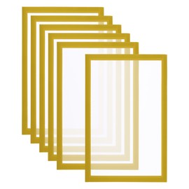 PATIKIL Magnetic Sign Holder 8.5x11 Set of 6 Magnetic Display Frame A4 Magnetic Picture Frame Self-Adhersive Reusable Double Sided Display for Refrigerator, Whiteboard, Window, Wall, Photo - Gold