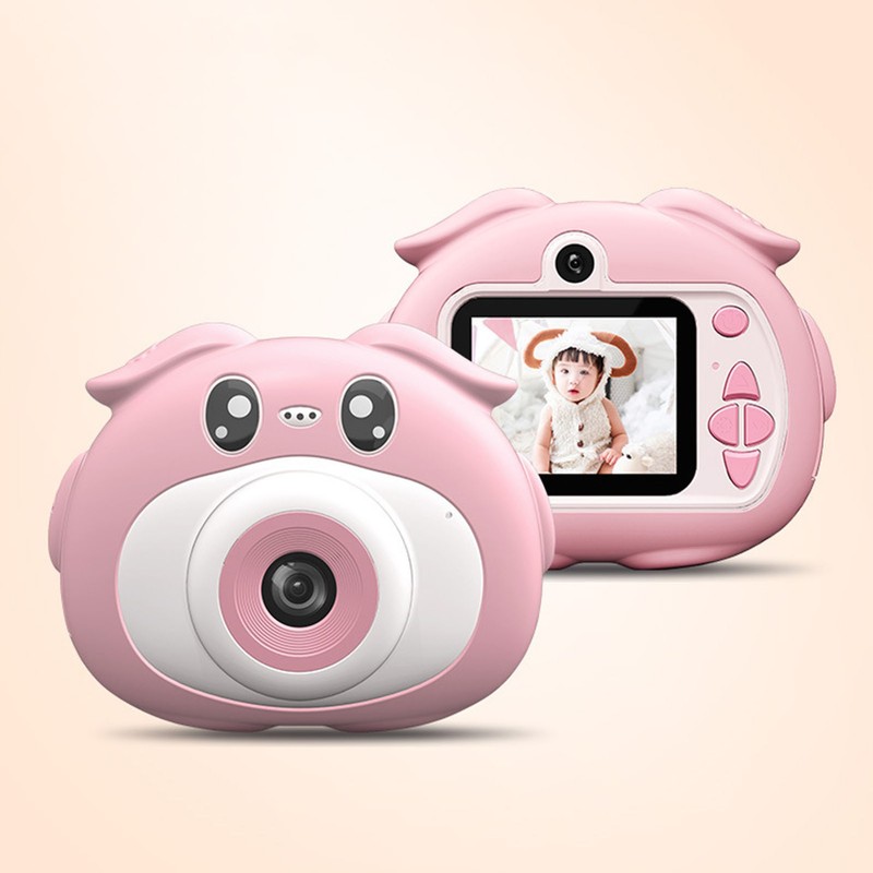 Pig Shape Children's Sports Camera 4K HD Dual Camera Eco
