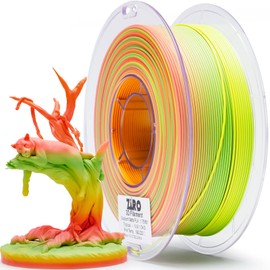 ZIRO 3D Printer Filament, Faster Color Change Filament 1.75mm, Color Gradient Material, No-Shine Rainbow PLA, Dimensional Accuracy +/- 0.03mm, Fit Most FDM Printer 1KG Spool, Tropical (Matte)