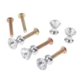 Mgoodoo 5PCS Crystal Cabinet Knobs,12mm Drawer Handles with 5PCS Screws,Diamond Shaped Cupboards Door Knobs Pull for Dresser Drawers and Kitchen Bathroom Cabinet Office Wardrobe Home Decorating