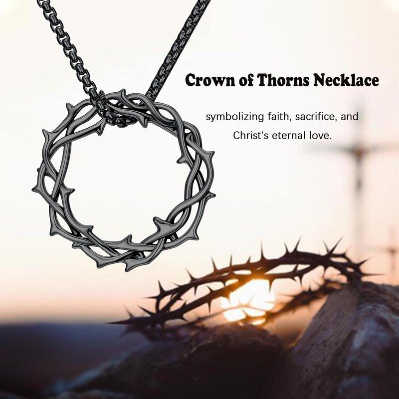 YYmqmq Gothic Thorns Necklace 925 Sterling Silver Thorns Crown of