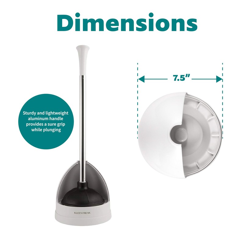 23-in. Heavy-duty Toilet Plunger with Twister Caddy 3019000, Versatile Bathroom