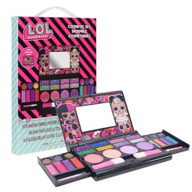 L.O.L Surprise! All-in-One Kids Cosmetic Compact Set Includes Washable Lip Gloss, Eye Shimmer, Cheek Shimmer, Brushes Colorful Portable Beauty Set for Girls, Kids, and Toddlers Ages 3+ by Townley Girl