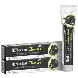Herbodent® Charcoal Toothpaste - 6.53 Oz Pack of 2 | Whitens Teeth & Fresh Breath | No Bleach, No Fluoride | Activated Bamboo Charcoal & Organic Herbs -Wheat Germ, Thyme, Clove