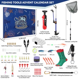 Fishing Advent Calendar 2026 for Men Adult Teen - 24 Days Countdown to Christmas Calendar with Assorted Fishing Lure Accessories Surprise Gifts for Men Father Brother Husband Boyfriend