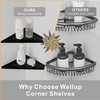 WELLUP 10’’ Corner Shower Shelf 2 Pack, Triangular Matte Black