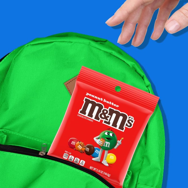 M&M'S Peanut Butter Chocolate Candy 5.1-Ounce Bag (Pack of 12)