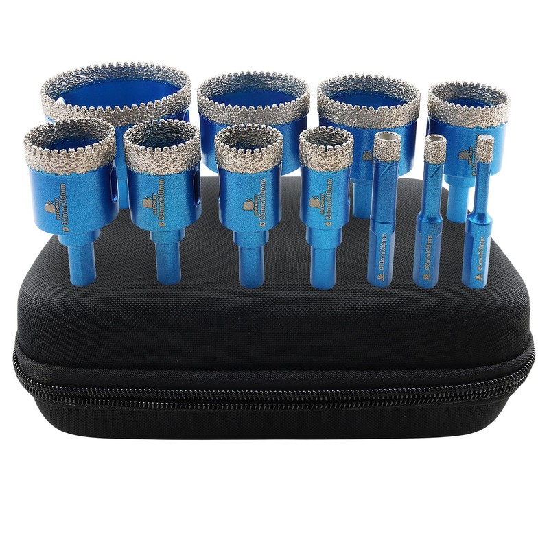 Tile Hole Saw Kit Diamond- BRSCHNITT 11pcs Diamond Core Drill
