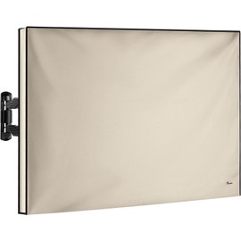 Garnetics Outdoor TV Cover 32 Inch – Waterproof, Weatherproof TV Enclosures with Smart Shield Screen Protectors, Ideal for Outdoor Use, Moving, and Storage - Beige