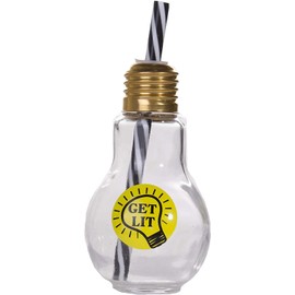 Light Bulb Shaped Glass Bottle Novelty Drinking Glasses-Get Lit