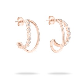 Tamaris TJ Hoop Earrings, Sterling Silver, Cubic Zirconia