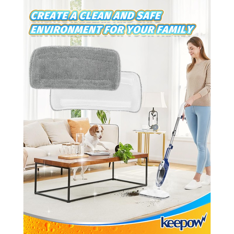 KEEPOW Steam Mop Pads Compatible with Mxnsewr Steam Mop, Compatible