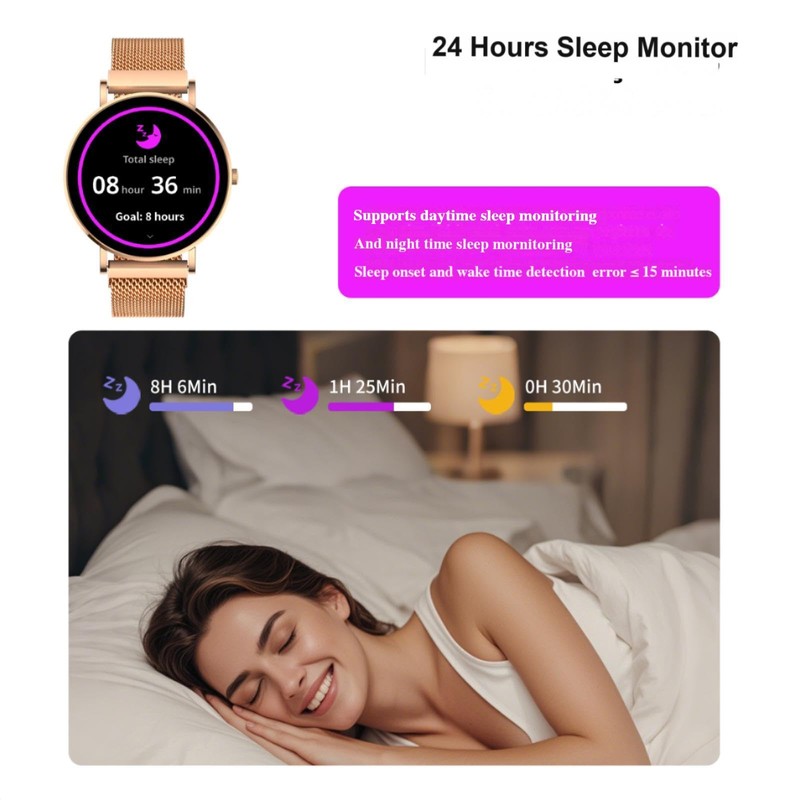 AURAFIT Smart Watch for Women 1.32" Fitness Tracker Watch 7.7mm