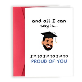 Londue Funny Graduation Card, Rap Theme Graduation Gifts, Hip Hop Grad Card, Proud of You Gifts for Friend Boyfriend