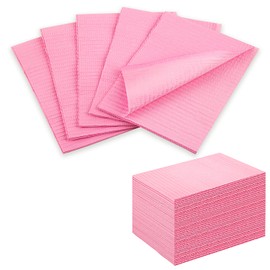 Gusnilo Nail Art Table Mat - Disposable Nail Paper Towels (50PCS) - Pink Waterproof 3-Ply Nail Art Paper 13" X 18" Pads for Nail Table Decoration Kit, Nail Art Accessories
