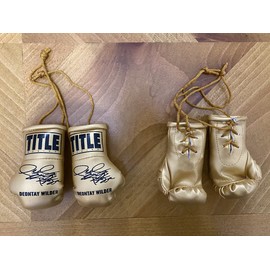 SPEED FROG Deontay Wilder GOLD car accessories mini boxing gloves & keyring set autographed print memorabilia gift gifts for men women (DeontayWilder)