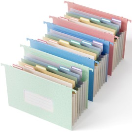 Wheat Straw Expanding Hanging File Folders, File Organizer, 1.2" Accordion Pockets, Large Capacity, Letter Size for Filing Cabinet, Healthy Living- UN Blue& Mint Green&Candy Pink-3 Packs