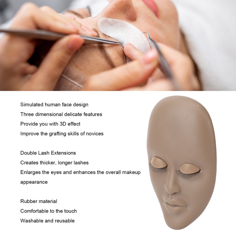 Lash Mannequin Head Reusable Soft Rubber 3D Effects Replaced Eyelids
