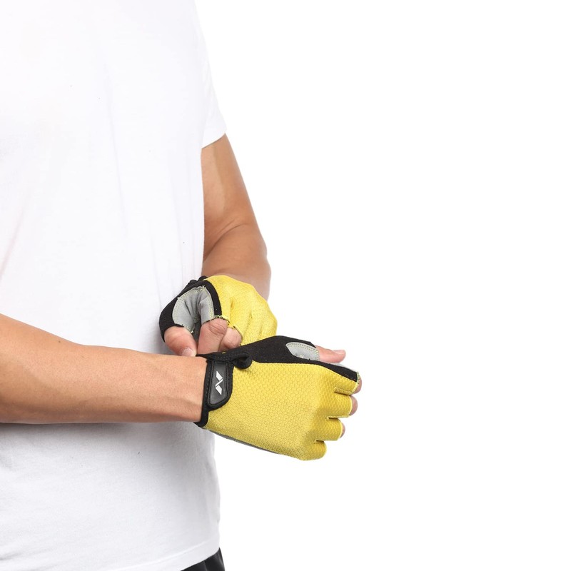 NIVIA Polyester Python Sports Gloves, (Yellow, Size - Large) |