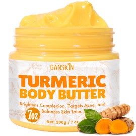 Turmeric Face Cream – All Natural Skin Brightening Lotion – Turmeric Whipped Body Butter for Dark Spots, Hyperpigmentation – Turmeric Skincare Cleanses, Fights Acne, Evens Tone, Scars, Sun Damage