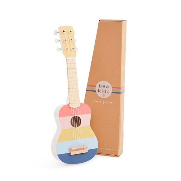 Just Bee Kids - Wooden Guitar Toy with Strings, Interactive Toys for Toddlers and Children, For Boys and Girls, Suitable From 3+ Years
