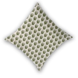 Sunshineyan Sage Green Floral Pillow Covers 18 x 18 Inch Set of 2 Flower Leaves Block Print Decorative Throw Pillow Covers Outdoor Linen Farmhouse Cushion Cases for Home Sofa Couch Living Room Decor