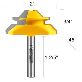 KOWOOD Router bit, 3/4” Cutting Height, 45 Degree Lock Miter Router Bit 1/4 Inch Shank…