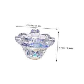 Baluue Nail Beauty Palette Cup Sturdy Acrylic Liquid Dish Crystal Nail Supply Mixing Cup Elegant Lid