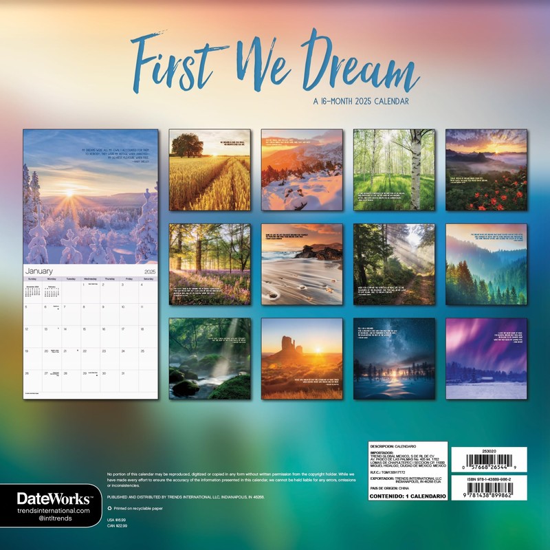 2025 First We Dream Wall Calendar