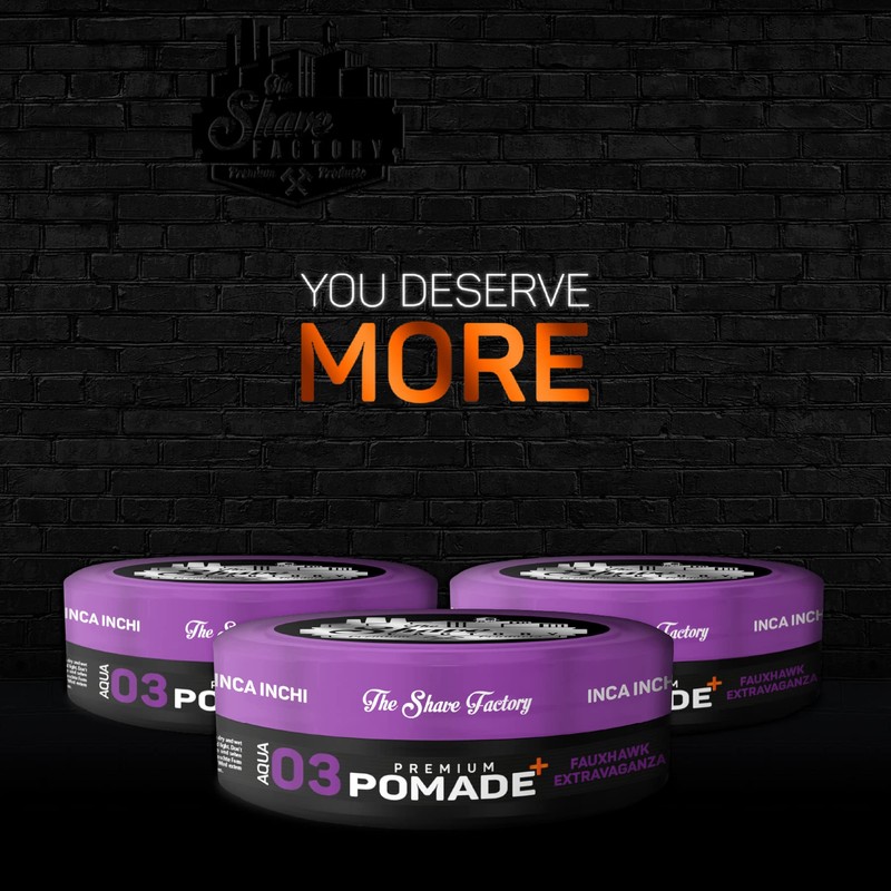 the shave factory Premium Pomade 150ml 03 Fauxhawk Extravaganza with